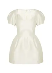 DE LA Vali Cannoli Satin-twill Mini Dress - Ivory - 10 (UK10 / S) 10 (UK10 / S)