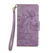 MCC Folio Case Samsung Galaxy A52 4G 5G Leather Wallet Cover Butterfly A525 A526 [Purple]
