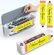 Sherr 2 Pcs Pencil Dispensers for Classroom Pen Holder Back to School Sharp and Dull Pencil Bucket with 2 Sheet Stickers for Bulk Pens Storage Teachers Classroom Management Organization Supplies