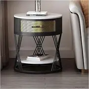 Side Table Round Side Table for Living Room, Small End Table with Drawer and Storage Shelf, 2-Tier Sofa End Table Coffee Table for Small Space End Tables Living Room