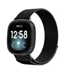 Fitbit Versa 1 2 Lite Watch Band Milanese Stainless Steel Loop Wrist Strap Black