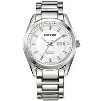 在飛比找樂天市場購物網優惠-Rhythm 日本麗聲鐘時針 經典日期顯示自動機械腕錶 (A