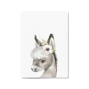Cute Baby Donkey Nursery Animal Gift Wall Art