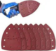 LESNIC 240 Grit Mouse Sanding Pads 60 Pcs, 11 Hole 152 * 105mm Mouse Sanding Sheets Hook & Loop Assorted, Bosch Sanding Pads