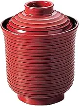 Fukui Craft Suction Bowl, Line Drawing Chopsticks Washing Bowl, Made in Japan, Red Grinding, Small