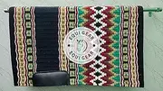 EQUIGEAR Western Show Horse Saddle Blanket New Zealand Wool Western Design Handmade Saddle Blanket Top Wool Pad Sensor Flex (Customization Available) QW05 (34x42)