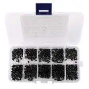 500Pcs M2 M2.5 M3 KM Screw Flat Head Screws Laptop Notebook Screws Set Kit for Computer Small Screw black