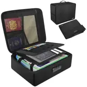 Fireproof Document Organizer Box with LockCollapsible Hard File Storage BoxMu...