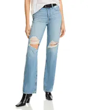 Re/Done 90s High Rise Loose Fit Jeans in Breaker Blue