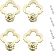 LT Easiyl 4PCS Clover Handle Pull Ring Flower Drop Cabinet Pull Ring Zinc Alloy Clover Wardrobe Handle Ring for Cabinets Wardrobe Wine Cabinet