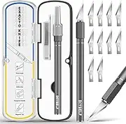 DIYSELF Exacto Knife, 12 Pcs Exacto Knife Set with Case, Craft Knife, Hobby Knife, Exacto Knives for Crafting, Scrapbooking, Rubber Stamps, Handmade Work, Precision Knife with #11 Blades