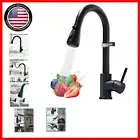 Sleek Gooseneck Kitchen Faucet with Rust-Free Pull Down Sprayer - Easy Install