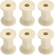 uxcell 6Pcs Wooden Bobbins, 0.79" x 1.18"(WxH) Unfinished Wooden Spools Wire Weaving Bobbins Empty Thread Spools for Crafts DIY Art Embroidery Sewing Thread Twine, Wood Color