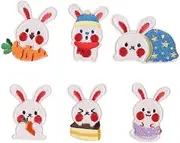 KONTONTY 6pcs Rabbit Embroidered DIY Patches for Clothing Repair Applique Decorative Patches for Bags Hats and Shoes and Material Easy to Sew