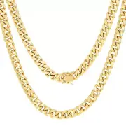 10K Yellow Gold Mens 6.5mm Miami Cuban Link Chain Italian Necklace Box Clasp 30"