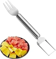 Watermelon Slicer, Stainless Steel Portable Watermelon Fork, Double Head Ergonomic Multi-Functional Kitchen Slicing Tool for Diet Meal Prep Restaurant
