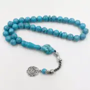 Tasbih Natural Turquoise Muslim Prayer Bead Men Eid Gift Islamic Misbaha Rosary