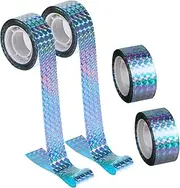 Giantree 4 Rolls of Bird Repellent Tape, Double Sided Birds Repellents Tapes, Laser Reflective Double Sided Flashing Bird Repellent Tape, Repelling Birds, Pigeons, Garden, Farm, Orchard, 2.5cm x 50m