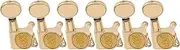 Wilkinson 6-in-line E-Z-LOK Mini Oval Button Guitar Tuners Machine Heads Tuning Pegs Keys Set for Fender Strat/Tele Electric Guitar, Gold