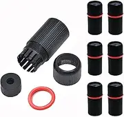 Bntyok 6Sets Rj45 Waterproof Connector CapCover LidAdapter Weatherproof Protector for OutdoorNetwork IP Camera Pigtail Cable POE NVR Svstem Connection Black
