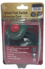 Lighted Foot Switch Extension Cord