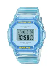 NEW CASIO BABY-G BGD565S-2 See-Through Design Digital Watch Clear Blue