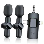 3 in 1 Wireless Lavalier Microphone for iPhone/Android Phone/Camera, USB C &
