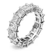 4.50 Ct. Princess Cut Diamond Eternity Band Platinum 950 Prong Set G/H, VS1/VS2