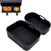 Silicone Mould Hot Air Fryer Accessories for Philips Dual Basket Airfryer 3000 Series, Silicone Insert for Hot Air Fryer for Tefal EY9018 5.2/3.1 L, Cecotec 5.5/3.5 L, Lakeland 5L/3L