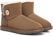 [UGG AUSTRALIAN SHEPHERD] UGG Boots Women Premium Double Face Sheepskin Mini Bailey Button Water Resistant Boots