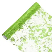 9 Feet Table Runner, Sequin Foil Thin Mesh Metallic Table Runner, Light Green