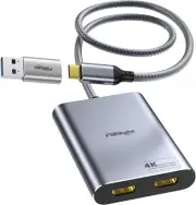 4K Dual HDMI Splitter for Mac M1/M2/M3 | USB C & USB-A Compatible Adapter