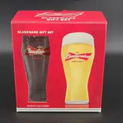 Budweiser 2012 Glassware Gift Set of 2 16 OZ Pilsner Style NEW in Box