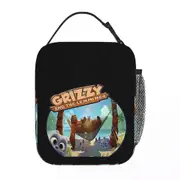 c451 Grizzy And The Lemmings Lunch Bags Insulated Lunch Tote Portable Bento Box Resuable Picnic Bags for Woman Work Kids School k451