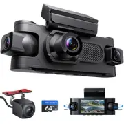 4 Channel Dash Cam Front and Rear Inside Left Right 1080P Dash Camera for Car...