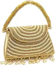 Elegant Women's Clutch Purse – Stylish Evening Handbag for Parties, Weddings & Casual Outings - Gold (IGH1456)