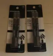 2 COVERGIRL #500 BLACK NOIR BROW FILL + DEFINE PENCILS .06 OZ NEW