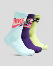 [Nike] Nike Women's Sportswear Everyday Plus Crew Socks Pack Size Medium M Multicolor