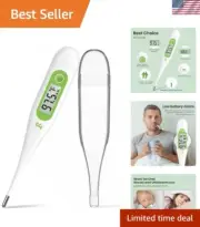 Accurate Oral Thermometer with LCD Display & Quick Measurement for Kids & Adults