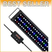 Adjustable Full-Spectrum LED Aquarium Light for Fish Tanks - Black & Multi-Color