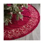 Christmas Tree Skirt, 72 inch Extra Large Velvet Fur Plush Red Tree Skirt, Xm...