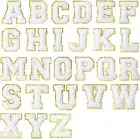 26 Pcs Chenille Letter Patches A-Z, Iron on Letters Patches for Clothes, Vars...