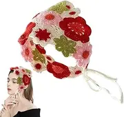 [Acunny] Knitted Headbands for Women, Crochet Bandana, Crochet Bandana Head Scarf | Knitted Scarf for Women and Girls, Floral Headband