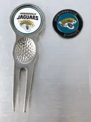 NFL Golf Divot Repair Tool Magnetic Ballmark Silver Jacksonville Jaguars