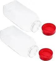 BIUDECO 2pcs Castor Condiment Shaker Home Seasoning Bottle Sauce Dispenser Bottle Plastic Condiment Bottles Dressing Bottles Plastic Flip Cap Liquid Container Salt Jars The Pet Red