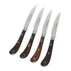 4 Piece Set Knife Pistol Grip Woodlands Dark Brown Steak Knives