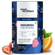 Man Matters Biotin Hair (60 Gummies) with DHT Blocker Keeps Hair Healthy,Strong