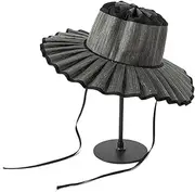 [Generic] Women's Wide Brim Straw Sun Hat - Foldable Pleated Beach Hat for Summer, Outdoor, Wedding, Waterproof & UPF 50+ Sun Protection