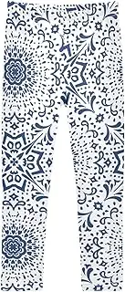 [Joisal] Trendy Winter Mandala Blue Girls Leggings 4T Comfortable and Stretchy Leggings for Girls
