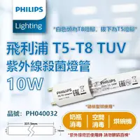 在飛比找momo購物網優惠-【Philips 飛利浦】2支 TUV T5 10W T5-